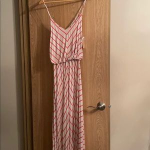 Bar III maxi dress size S with orange stripes new